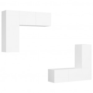 Juego de mueble para TV de 4 piezas aglomerado blanco H