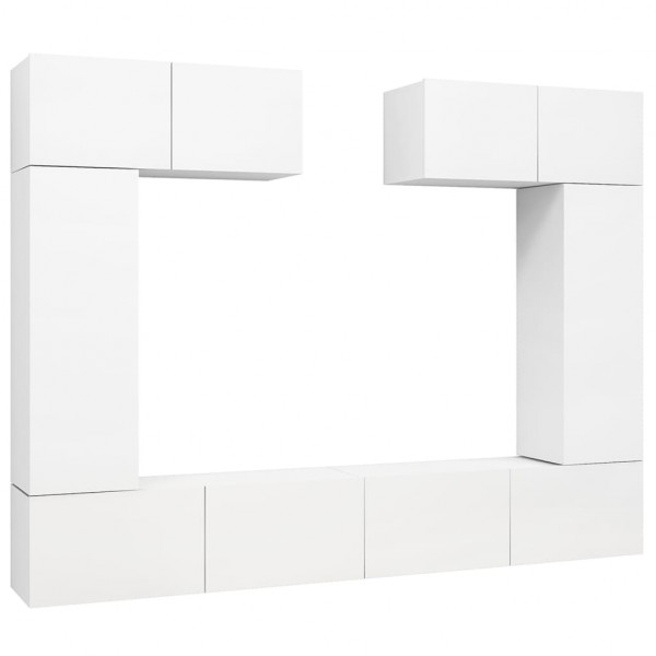 Juego de mueble para TV de 6 piezas aglomerado blanco M 2