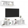 Mueble de TV 3 piezas de madera contrachapada blanco 3