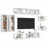 Juego de mueble para TV de 8 piezas aglomerado blanco 3