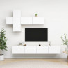 7 pcs conjunto de móveis de TV contraplacado branco 1