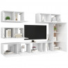 Juego de mueble para TV de 6 piezas aglomerado blanco 3