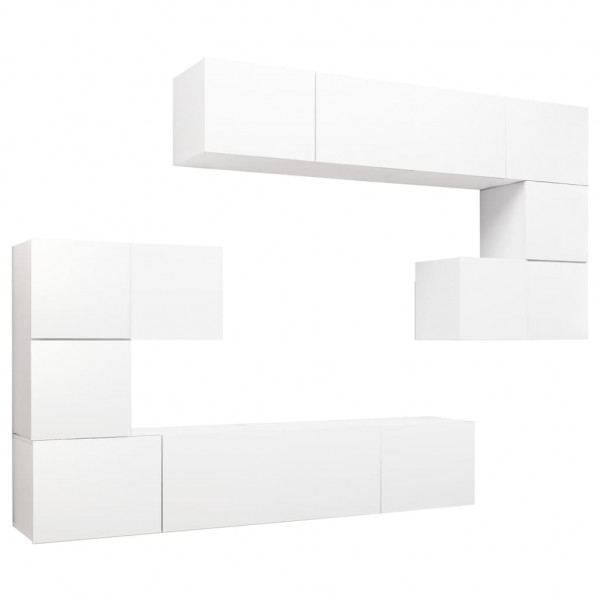 Juego de mueble para TV de 8 piezas aglomerado blanco M 2