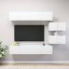 Juego de mueble para TV de 6 piezas aglomerado blanco 1