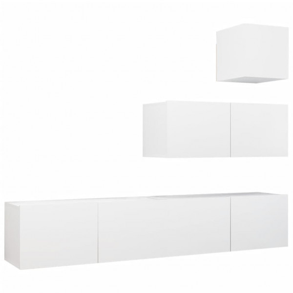 4 pcs conjunto de móveis de TV derivados de madeira branco M 2