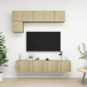 Muebles de pared de TV 5 pzas aglomerado color roble Sonoma 1