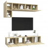 Muebles de pared de TV 5 pzas aglomerado color roble Sonoma 3