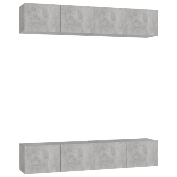 Móveis de TV 4 pcs 80x30x30 cm contraplacado cinzento cimento M 2