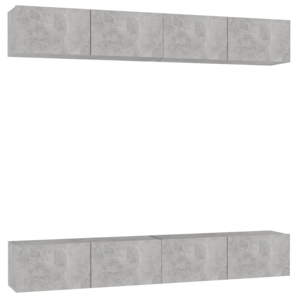 Móveis de TV 4 pcs 100x30x30 cm contraplacado cinzento cimento M 2