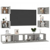 Set de muebles de TV 6 pzas madera contrachapada gris hormigón 3
