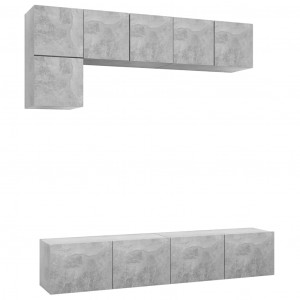 Set de muebles de salón 5 pzas madera ingeniería gris hormigón H