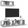 Set de muebles de salón 3 pzas madera ingeniería gris hormigón 3