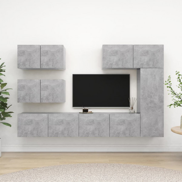 Juego de mueble para TV de 6 piezas aglomerado gris hormigón D