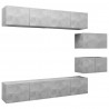 Juego de mueble para TV de 6 piezas aglomerado gris hormigón 2