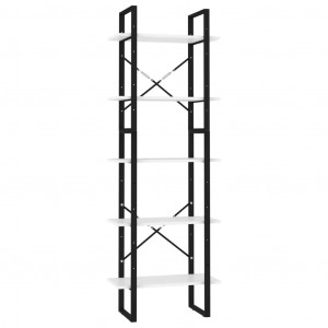 Estantería de 5 niveles madera contrachapada gris 60x30x175 cm H