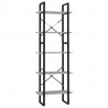 Estantería de 5 niveles madera de ingeniería gris 60x30x175 cm 2