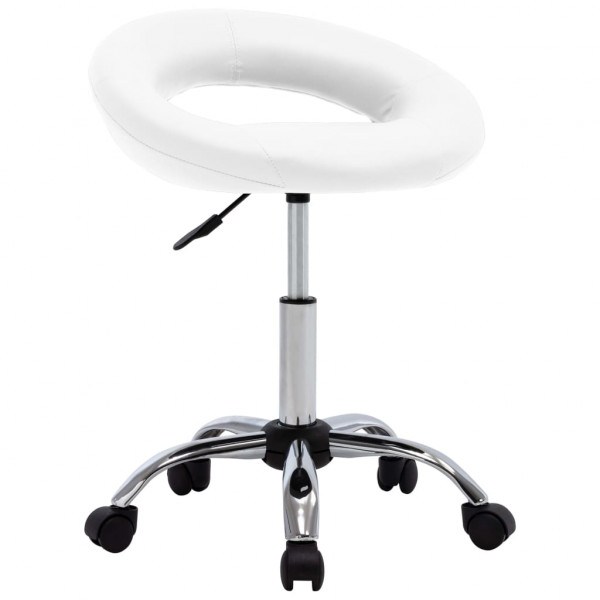 Silla de comedor giratoria cuero sintético blanco D