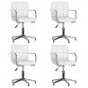 Sillas de comedor giratorias 4 unidades cuero sintético blanco 1