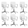 Sillas de comedor giratorias 6 unidades cuero sintético blanco 1