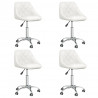 Cadeiras de jantar giratórias 4 pcs couro artificial branco 1