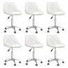 Sillas de comedor giratorias 6 uds cuero sintético blanco 1