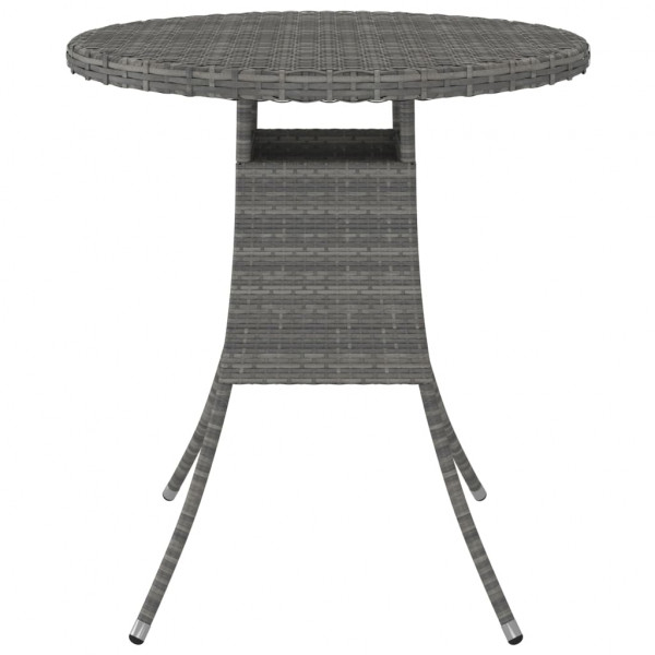 Mesa de jardín ratán sintético gris 70x70x73 cm M 2