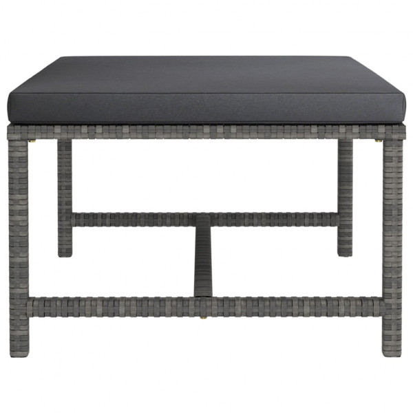 Reposapies seccional con cojín de ratán sintético gris M 3