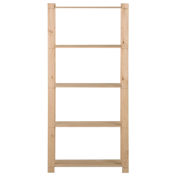 Unidade arrumação 5 prateleiras 80x28.5x170 cm pinho maciço M 2
