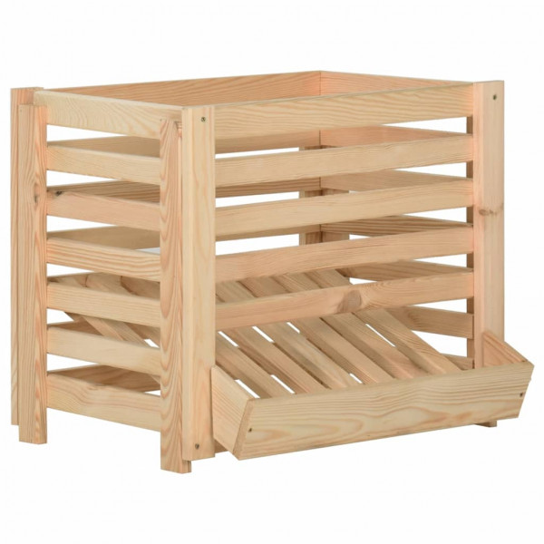 Caja para patatas madera maciza de pino 60x40x50 cm D