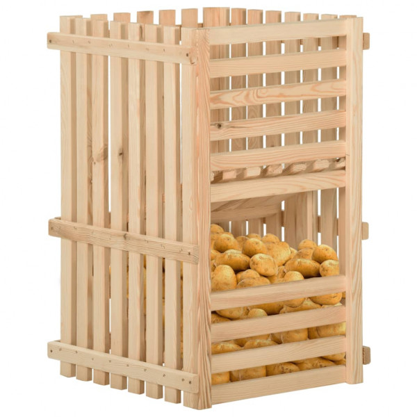 Caja para patatas madera maciza de pino 50x50x80 cm M 2