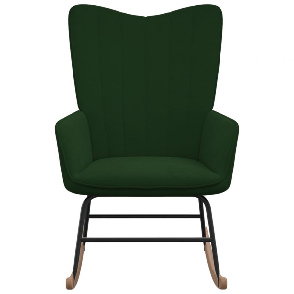 Silla mecedora de terciopelo verde oscuro M 3