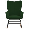 Silla mecedora de terciopelo verde oscuro 3