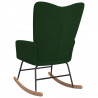 Silla mecedora de terciopelo verde oscuro 4