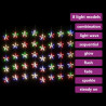 Cortina iluminação c/ estrelas 200 LEDs 8 funções colorido 4
