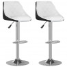 Bancos de bar 2 pcs couro artificial branco e preto 1