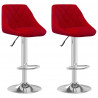 Bancos de bar 2 pcs veludo vermelho tinto 1