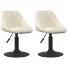 Cadeiras de jantar giratórias 2 pcs veludo cor creme 1