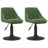 Cadeiras de jantar giratorias 2 pcs veludo verde-escuro 1