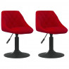 Cadeiras de jantar giratórias 2 pcs veludo vermelho tinto 1