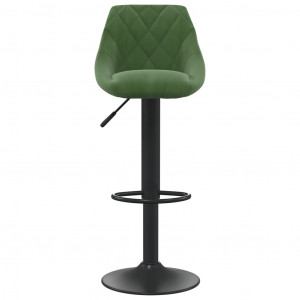 Taburete de cocina de terciopelo verde oscuro H