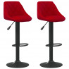 Bancos de bar 2 pcs veludo vermelho tinto 1