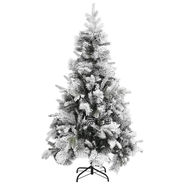 Árvore de Natal c/ flocos de neve e pinhas 195 cm PVC e PE M 2