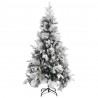 Árvore de Natal c/ flocos de neve e pinhas 225 cm PVC e PE 2