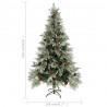 Árvore de Natal com pinhas 195 cm PVC e PE verde e branco 5