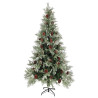 Árvore de Natal com pinhas 225 cm PVC e PE verde e branco 2