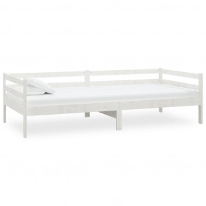 Sofá-cama 90x200 cm madeira de pinho maciça branco H
