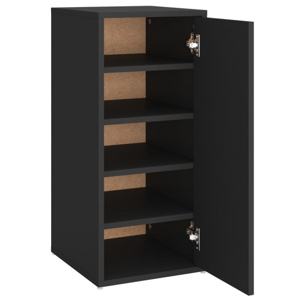 Mueble zapatero de madera contrachapada negro 32x35x70 cm M 2