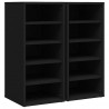 Muebles zapateros 2 uds madera contrachapada negro 31.5x35x70cm 2