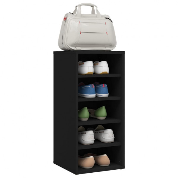 Muebles zapateros 2 uds madera contrachapada negro 31.5x35x70cm M 4