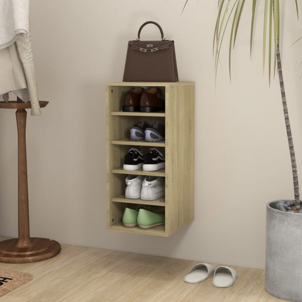 Mueble zapatero madera contrachapada roble Sonoma 31.5x35x70 cm D
